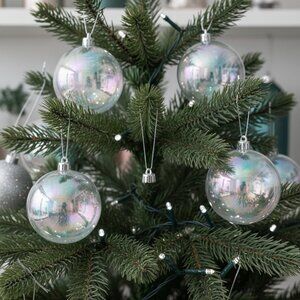 Regency Shatterproof Clear Ball Christmas Ornaments Holiday Decorations 4 Count